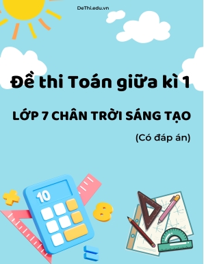 Bộ 15 Đề thi Toán giữa kì 1 Lớp 7 Chân trời sáng tạo (Có đáp án)